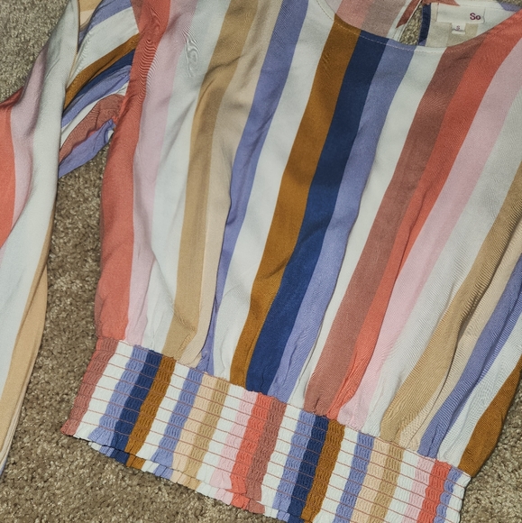 SO Pastel Stripe Top Size Small - Picture 3 of 5